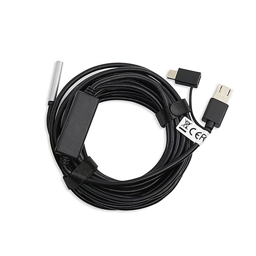 3-in-1 USB2.0 Micro USB Type-C Endoscope Inspection Borescope Camera 5.5mm Built-in 6 Adjustable LED Lights with 20M Cable IP67 Waterproof for Android MacBook Windows PC