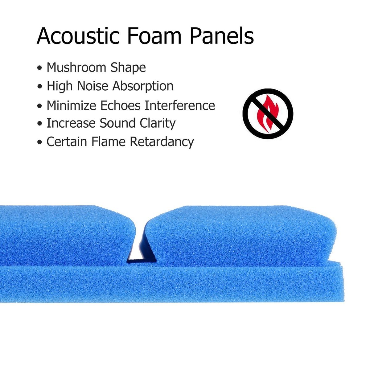 6 Pack Set Acoustic Foam Panels High Density Soundproof