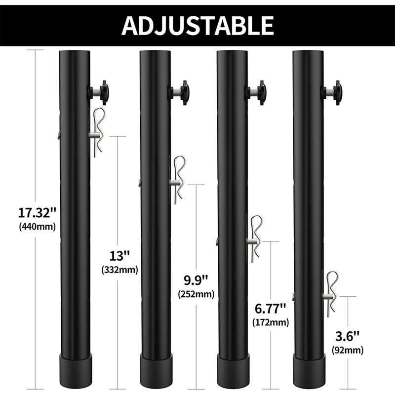 Table Leg Extenders for Folding Tables StraightBent Leg Folding Table Leg Extensions Heights Adjustable Risers - 4PCS