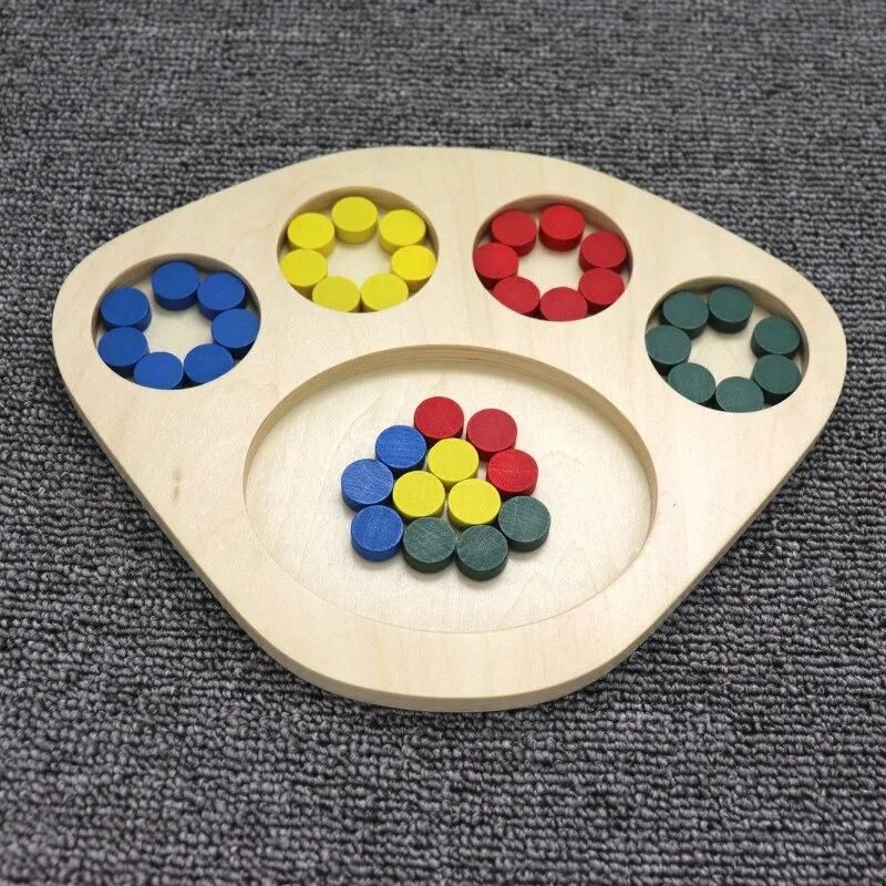 Montessori Educational toy Color sorting tray Color Matching Toy bizybord developing Color perception toy for childeren