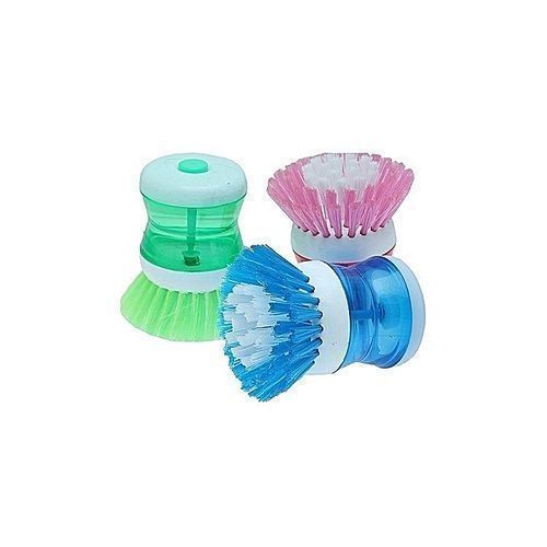 3Pcs  Colourful Cleaning Brush With Liquid Soap Apartement