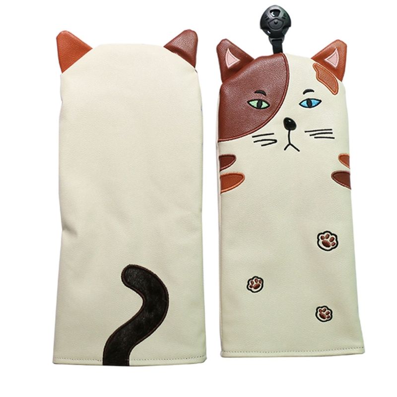 4 Pcs Cute Cartoon Cat Head Golf Headcovers Tee Sets Driver