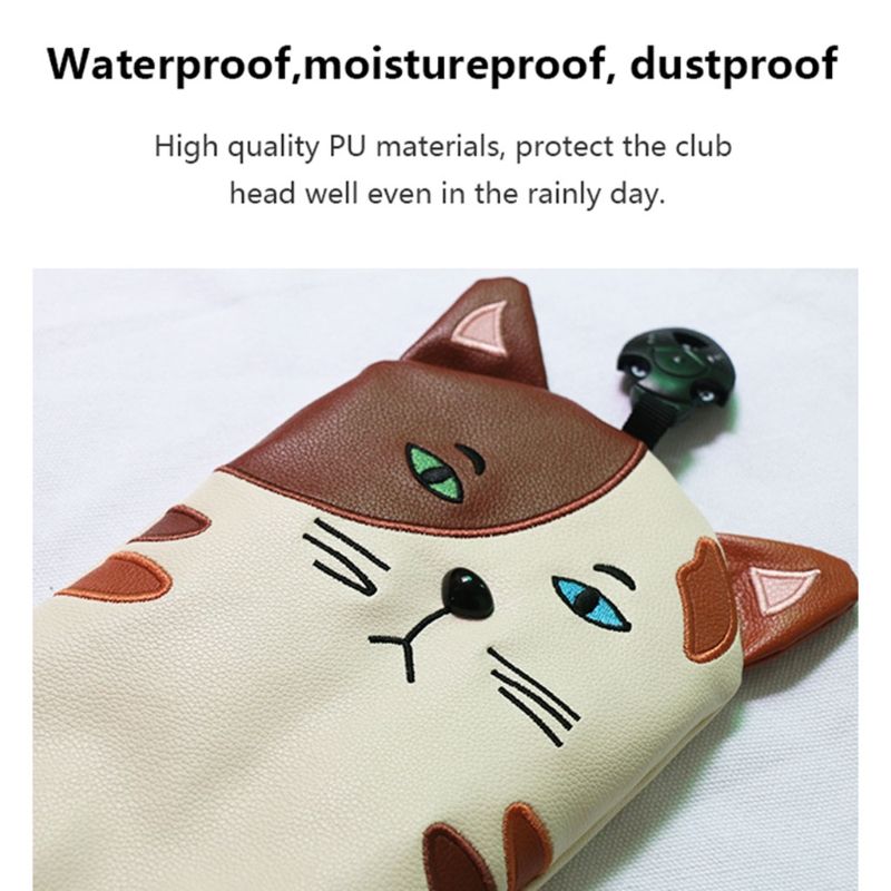 4 Pcs Cute Cartoon Cat Head Golf Headcovers Tee Sets Driver