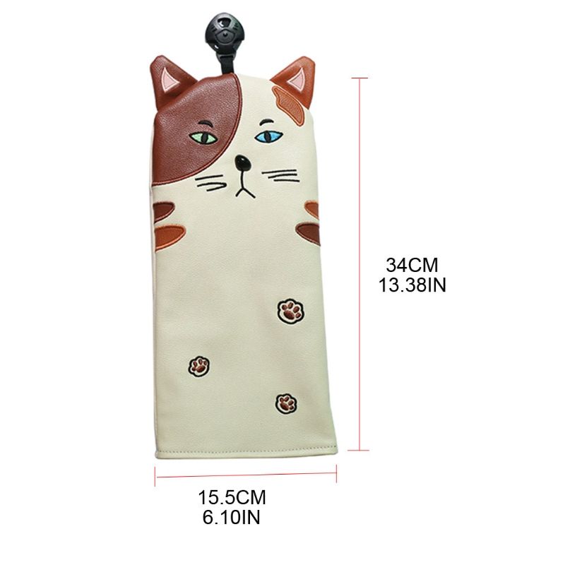 4 Pcs Cute Cartoon Cat Head Golf Headcovers Tee Sets Driver