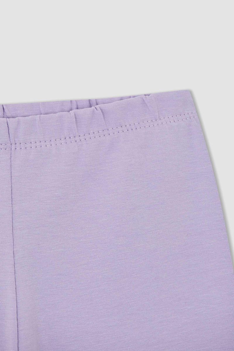 Girl - Legging Fit Knitted Bottom Leggings - Purple