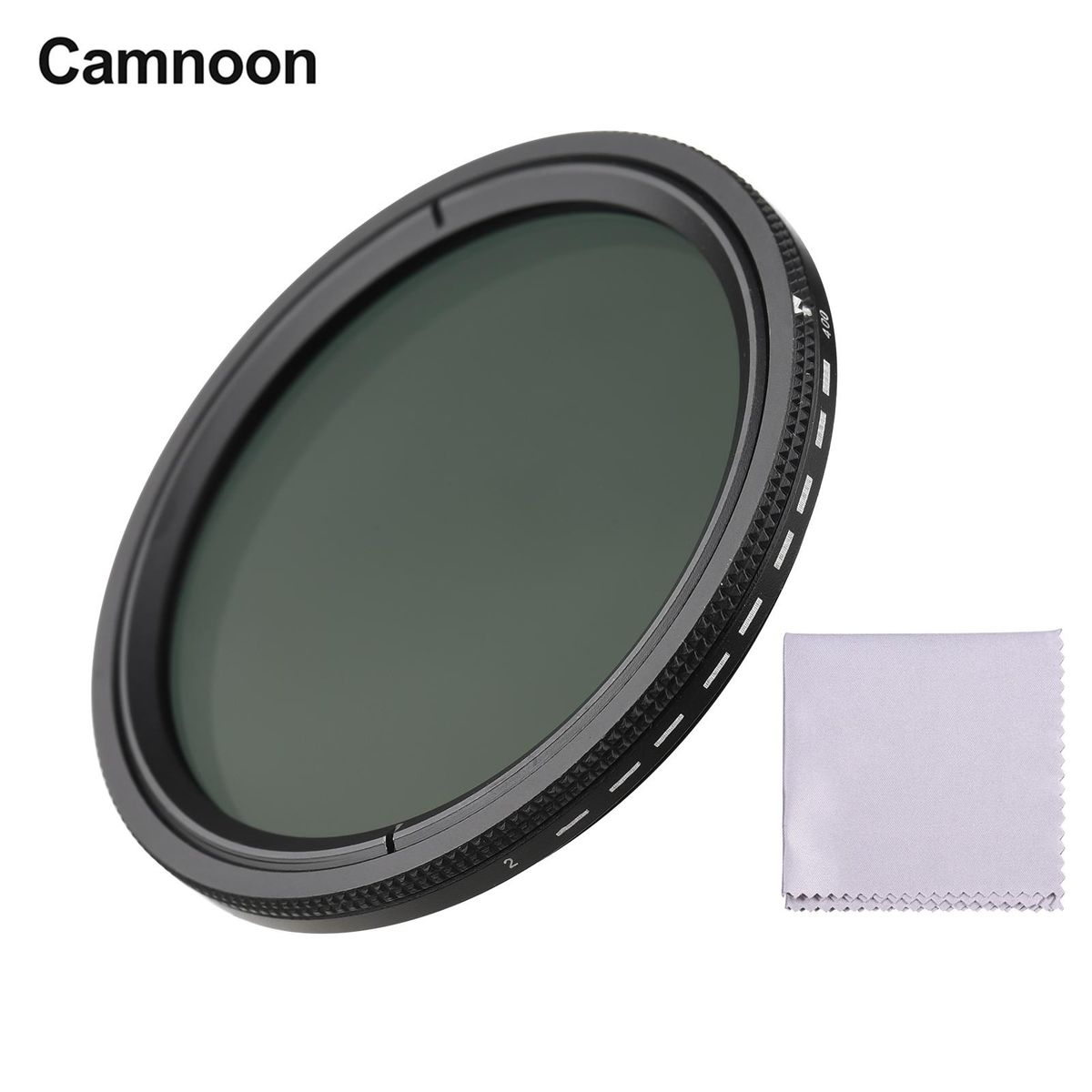 Camnoon 67mm Multi-Coated Variable ND Filter ND2-ND400 Adjustable Neutral Density Filter with Cleaning Cloth for DSLR Camera Lens