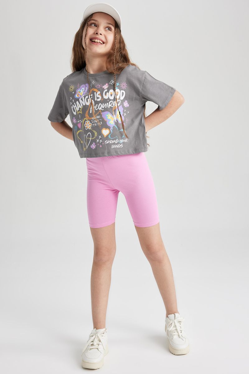 Girl Casual Knitted Leggings - Pink