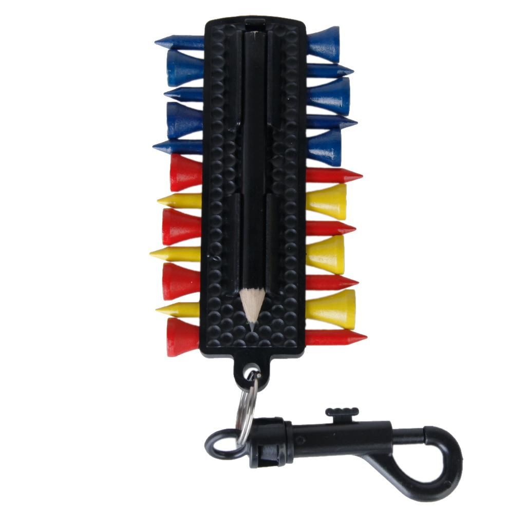 Handy GOLF TEE HOLDER CARRIER CADDY W 12 Tees 2 Ball Markers Divot