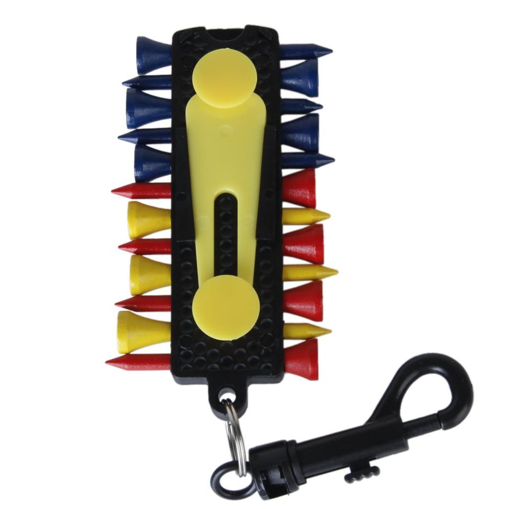 Handy GOLF TEE HOLDER CARRIER CADDY W 12 Tees 2 Ball Markers Divot