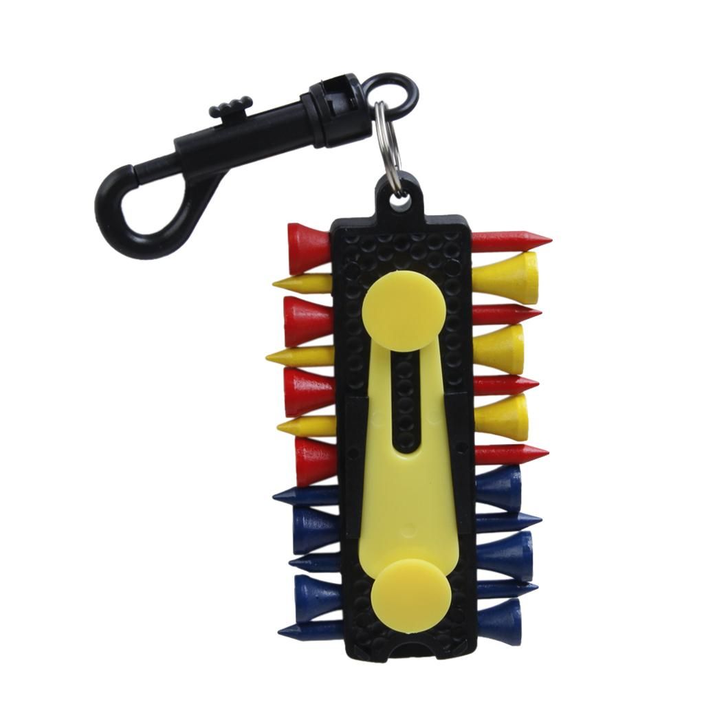 Handy GOLF TEE HOLDER CARRIER CADDY W 12 Tees 2 Ball Markers Divot