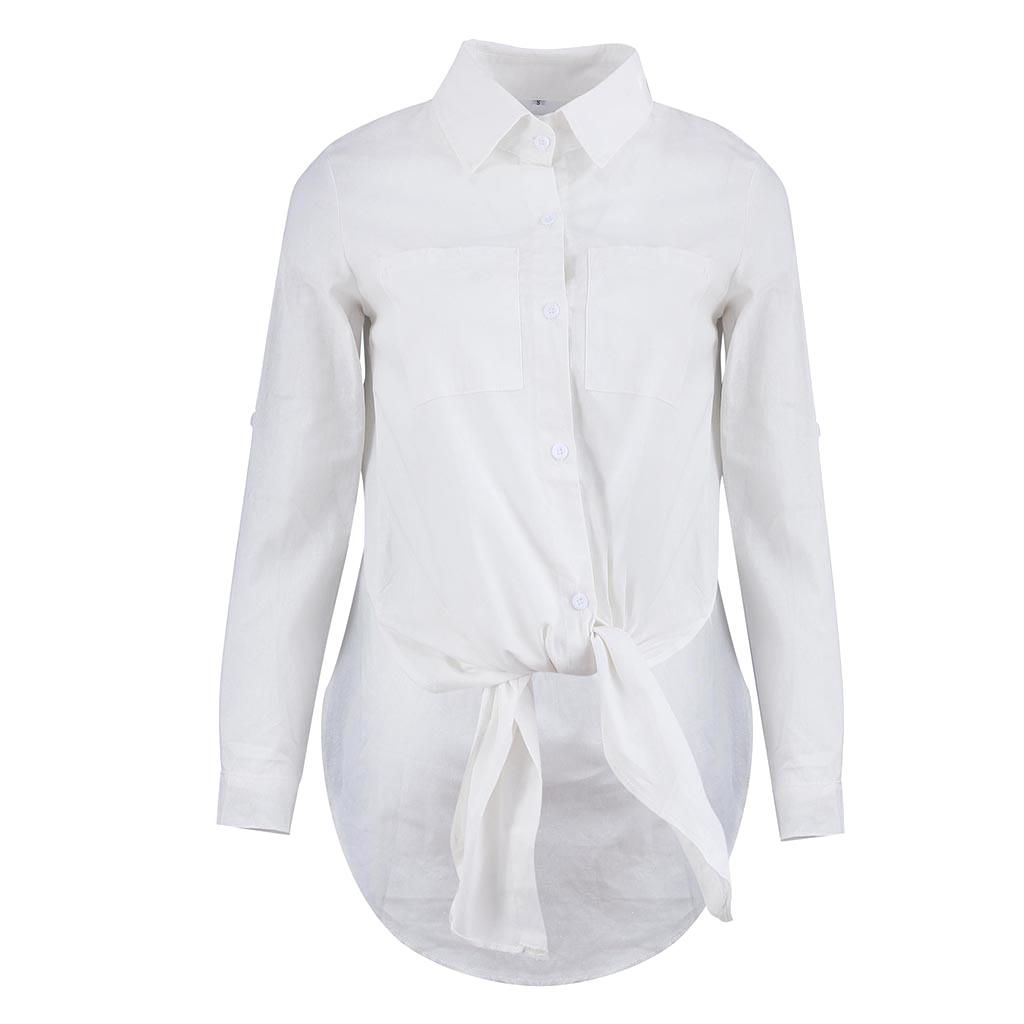 Women Lapel Neck Long Sleeve ons Down Shirt Ladies