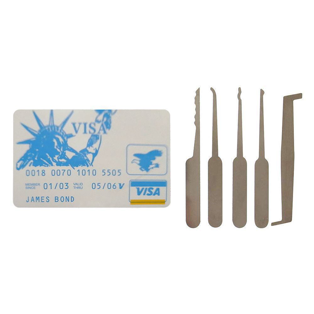 5Pcs Locksmith Padlock Stainless Steel Lock Picks Set Home