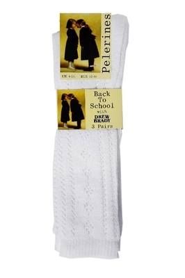 White Unisex Socks 3pk Back To School