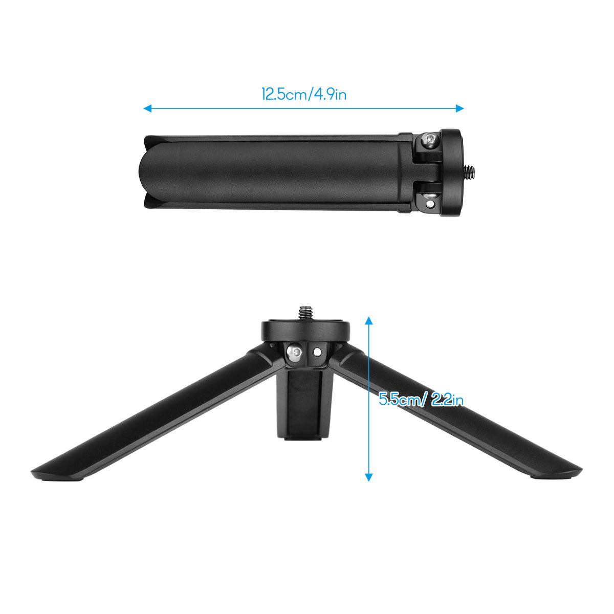 Mini Desktop Metal Tripod Stand 1/4 Inch Screw For