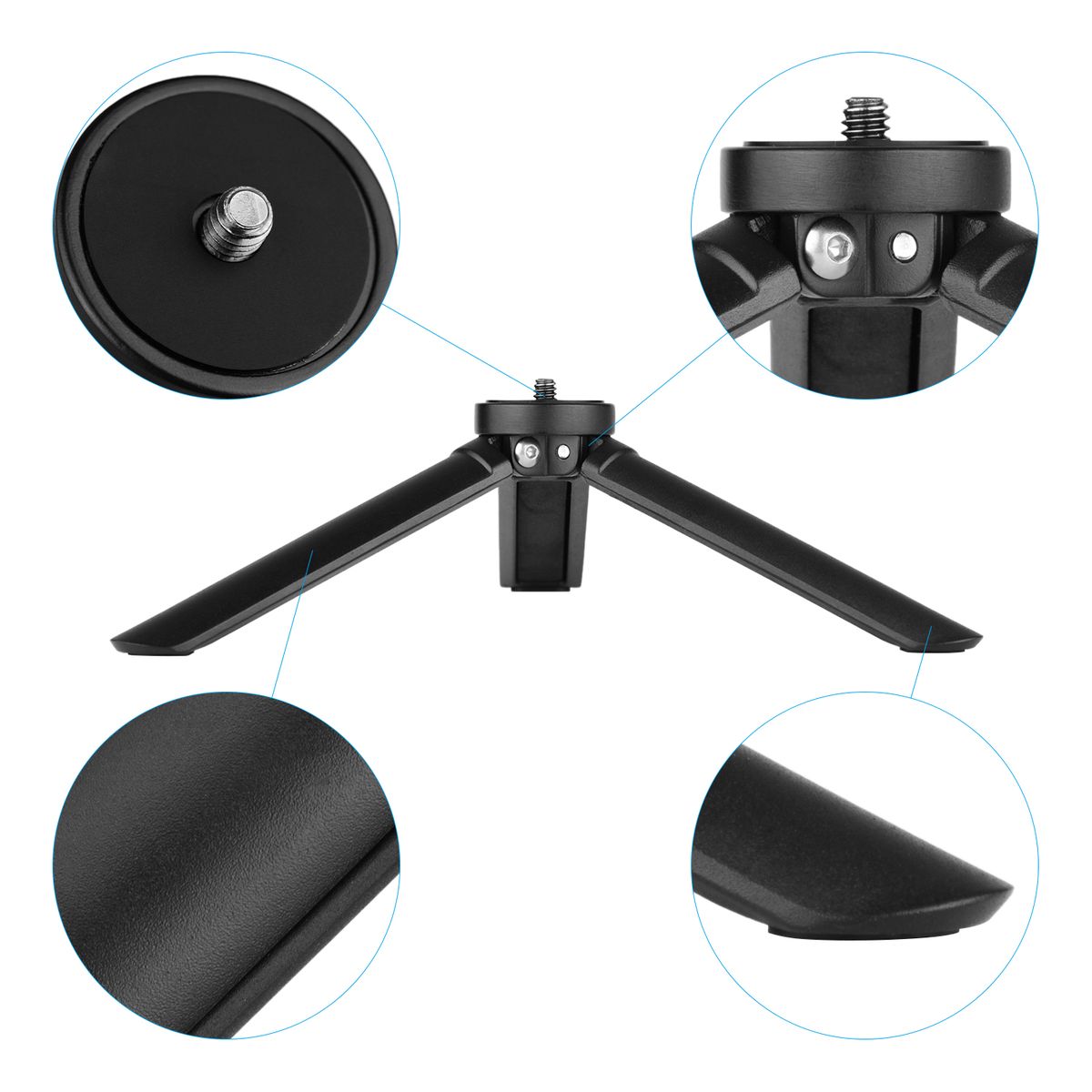 Mini Desktop Metal Tripod Stand 1/4 Inch Screw For