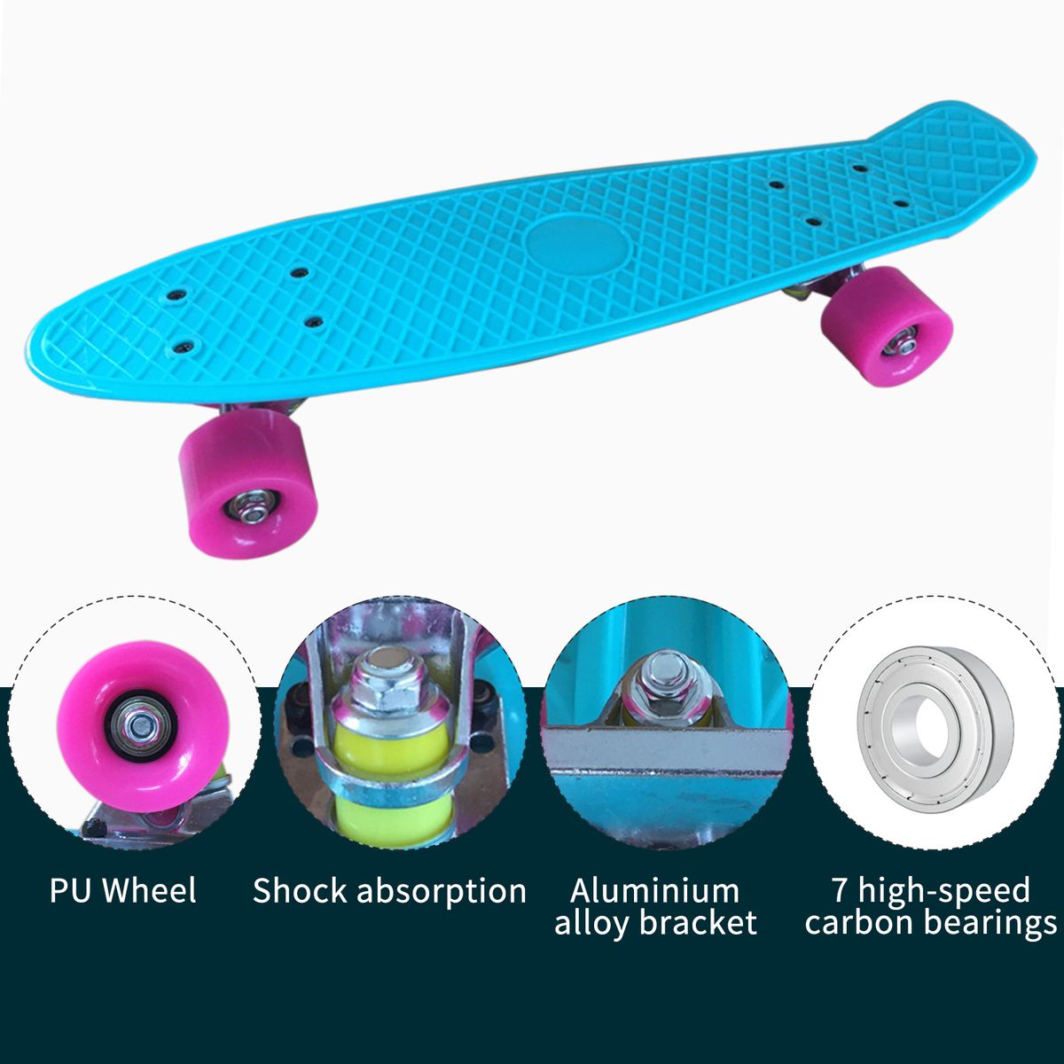 22'' Skateboard For Kids Boys Girls Youths Beginners Starter