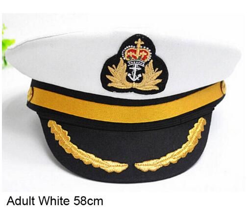 Men Women Cotton Sailor Captain Hat Uniforms Costume Party Cosplay Stage Perform Flat Navy Ary Cap-7