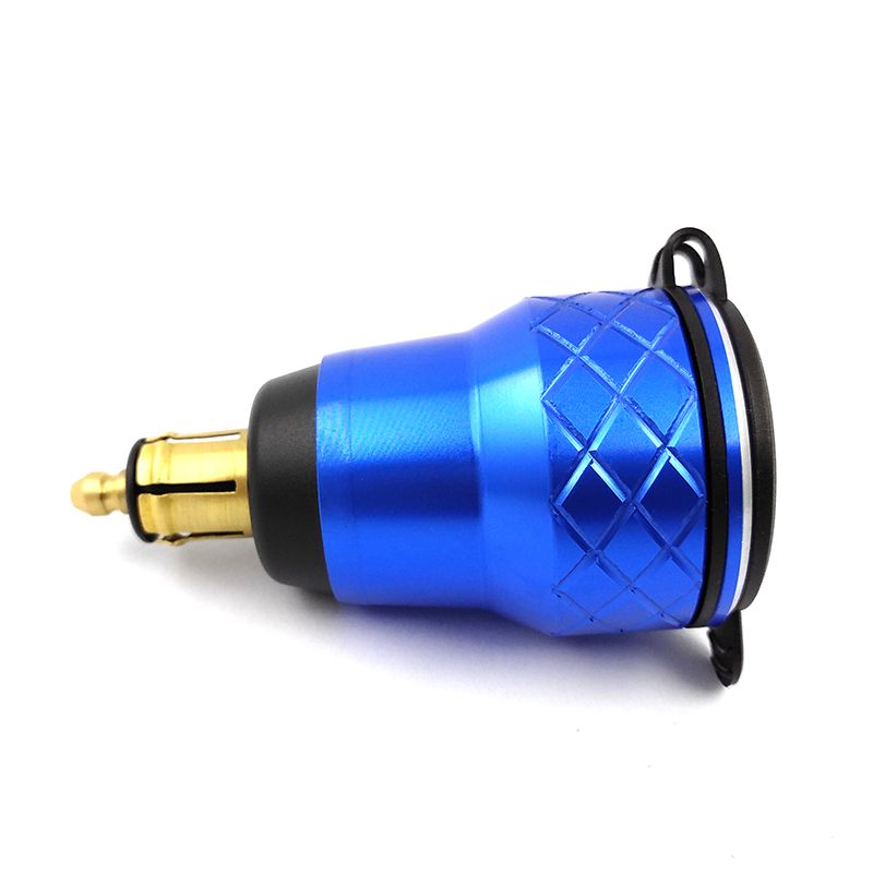 （110-Golden）4.2A Aluminum Dual USB Moto Cigarette  Socket For BMW Hella/DIN Plug Motorcycle Charger LED Display Power Outlet Adapter