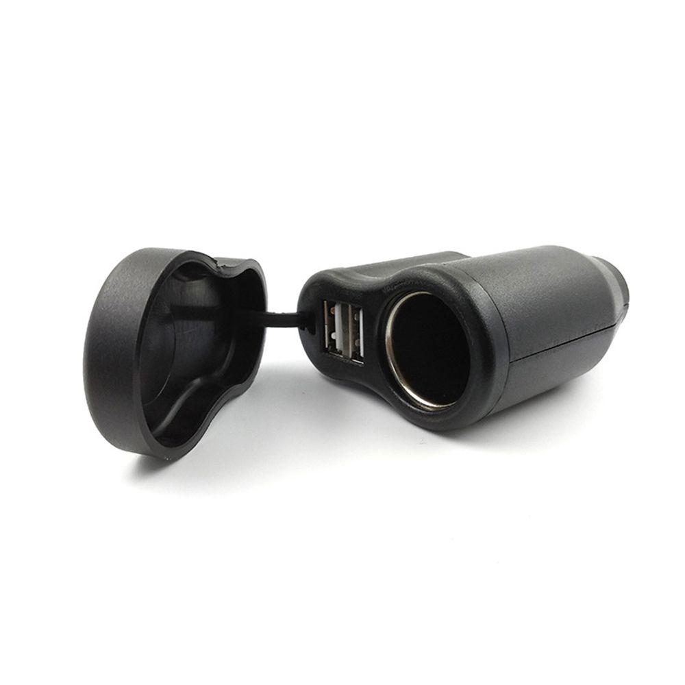 （110-Golden）4.2A Aluminum Dual USB Moto Cigarette  Socket For BMW Hella/DIN Plug Motorcycle Charger LED Display Power Outlet Adapter