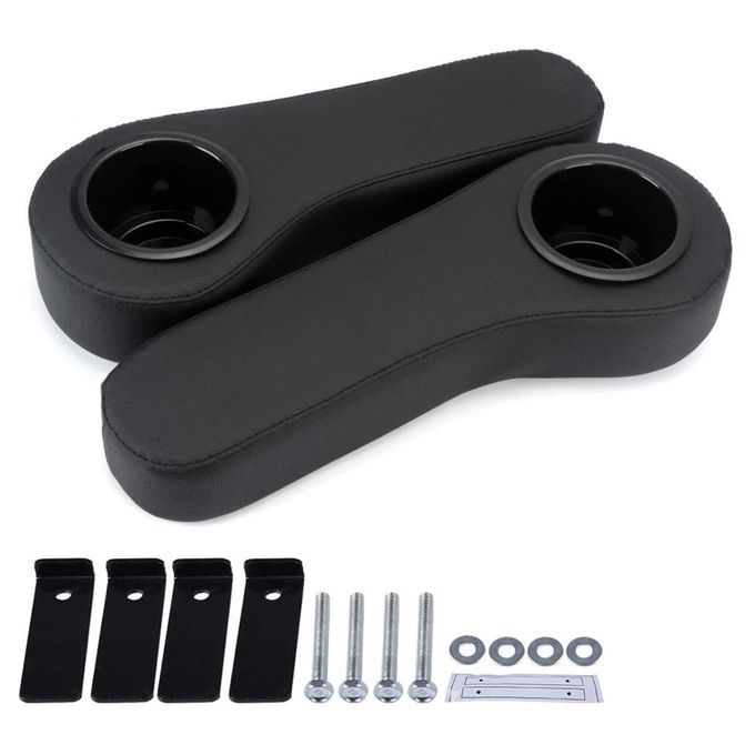 2pcs Golf Cart Arm Cushion W/Cup Holder For EzGo  Car Black