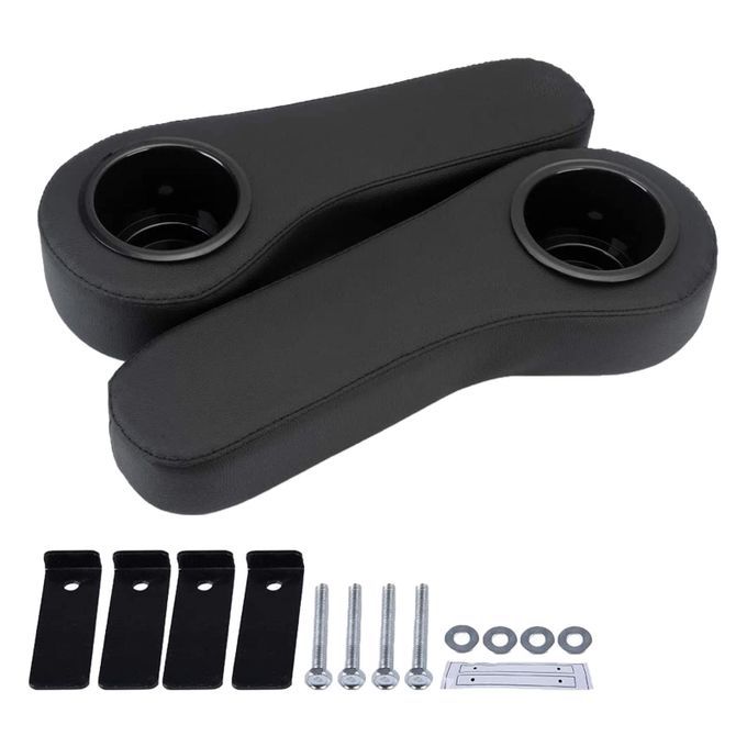 2pcs Golf Cart Arm Cushion W/Cup Holder For EzGo  Car Black