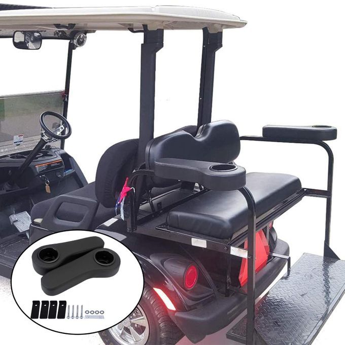 2pcs Golf Cart Arm Cushion W/Cup Holder For EzGo  Car Black