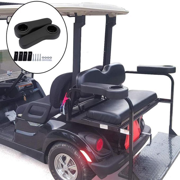 2pcs Golf Cart Arm Cushion W/Cup Holder For EzGo  Car Black