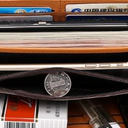 Luxury Leather Purse, Handy Wallet - Brown