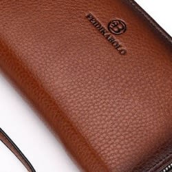 Luxury Leather Purse, Handy Wallet - Brown