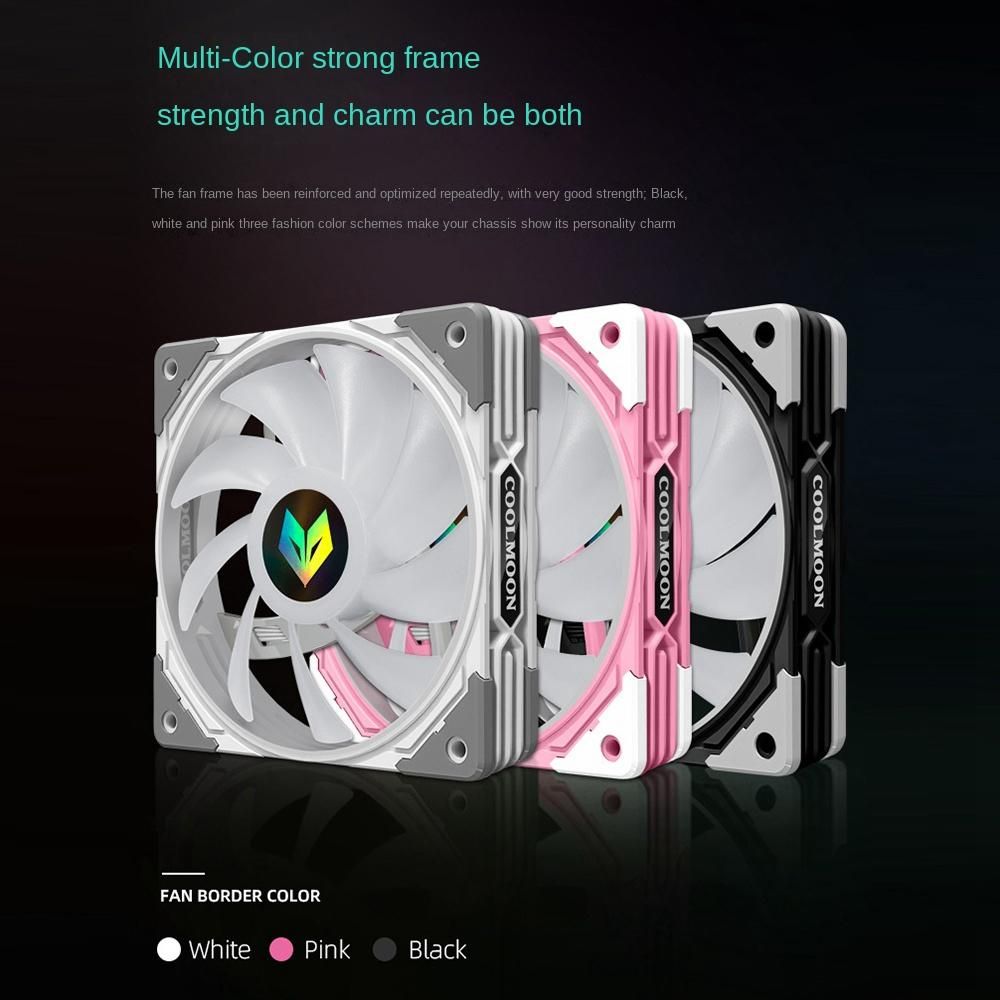 COOLMOON PWM Chassis Fan 12CM Desktop Computer Temperature