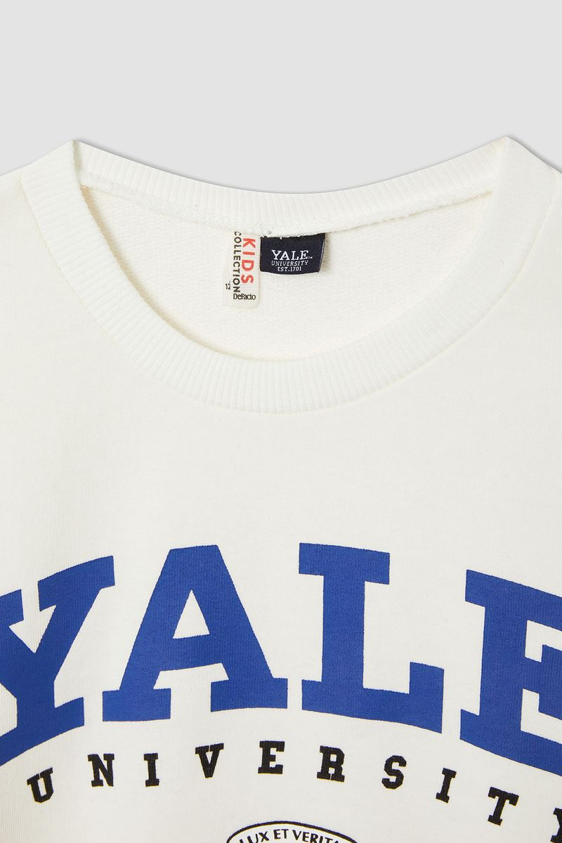 Girl - Relax Fit C Neck Knitted Sweat Shirt - Ecru