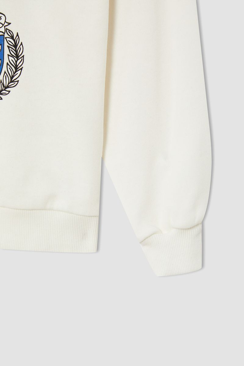 Girl - Relax Fit C Neck Knitted Sweat Shirt - Ecru