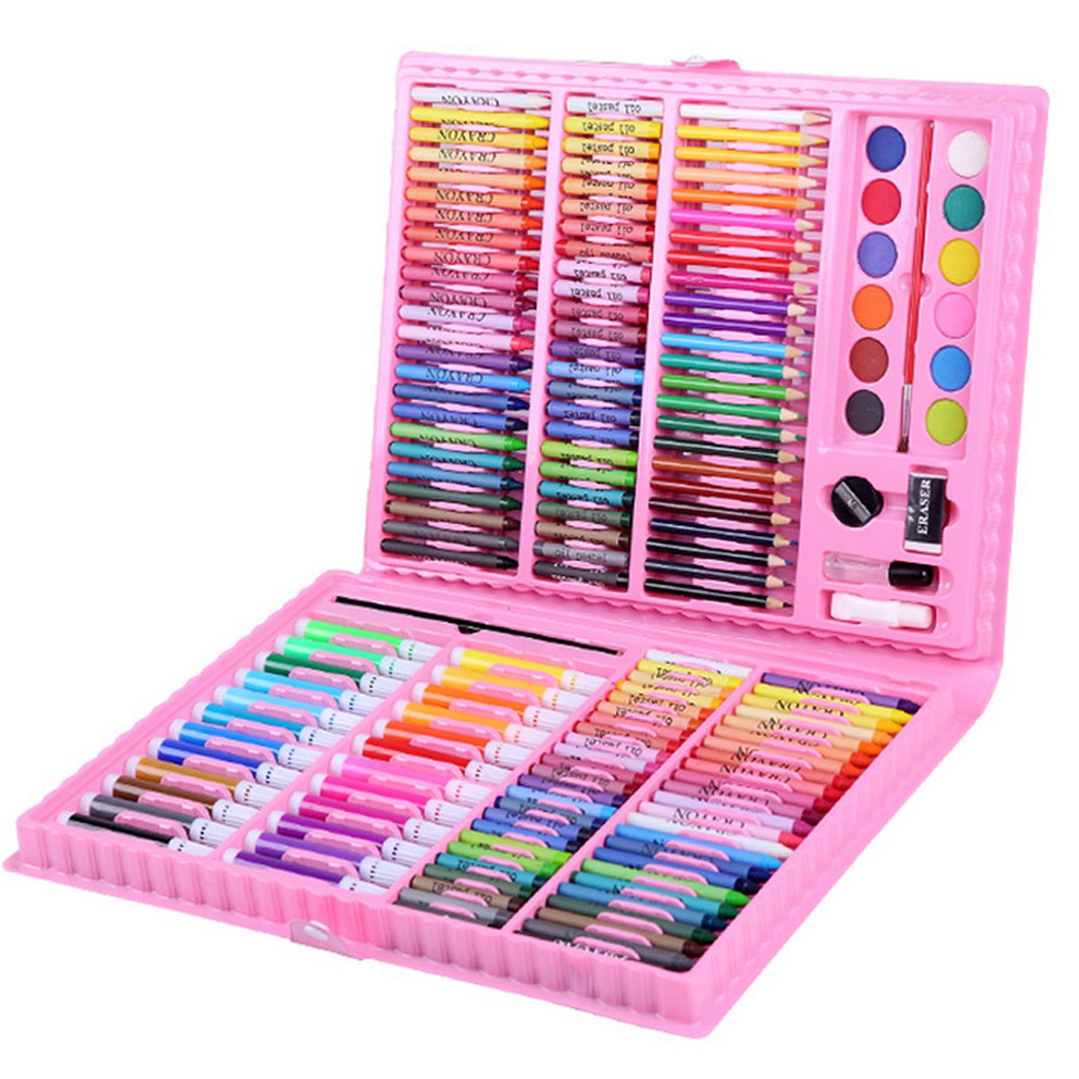168PCS Kids Painting Drawing Art Set With Crayons Oil Pastels Watercolor Markers Colored Pencil Tools For Children School Gift