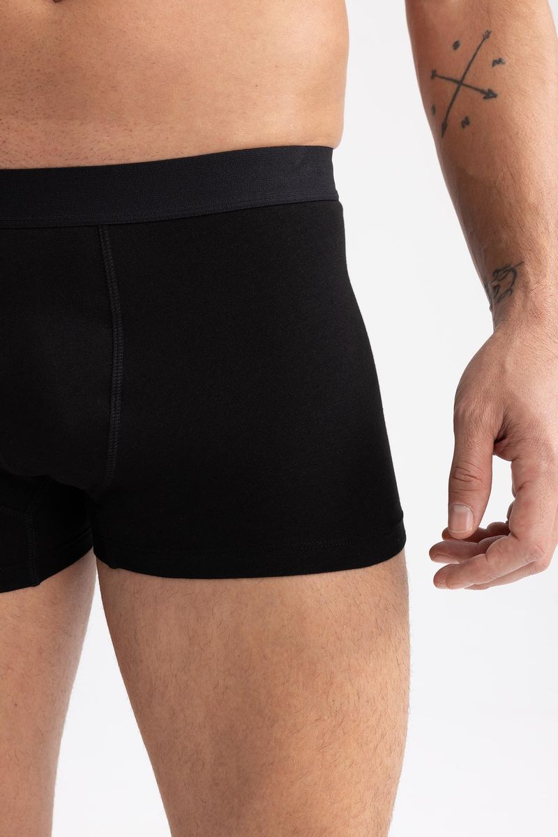 3 Piece Man Casual Regular Fit Knitted Boxer - Black