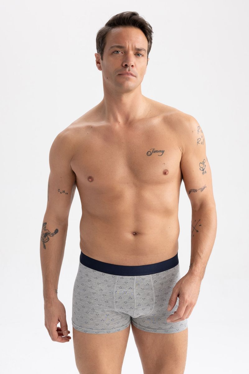 3 Piece Man Casual Regular Fit Knitted Boxer - Grey