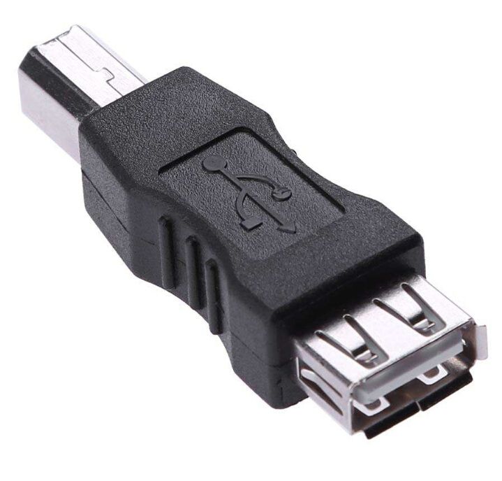 USB 2.0 A Female To B Male Adapter Connector AF To BM Converter For Printer(Black)