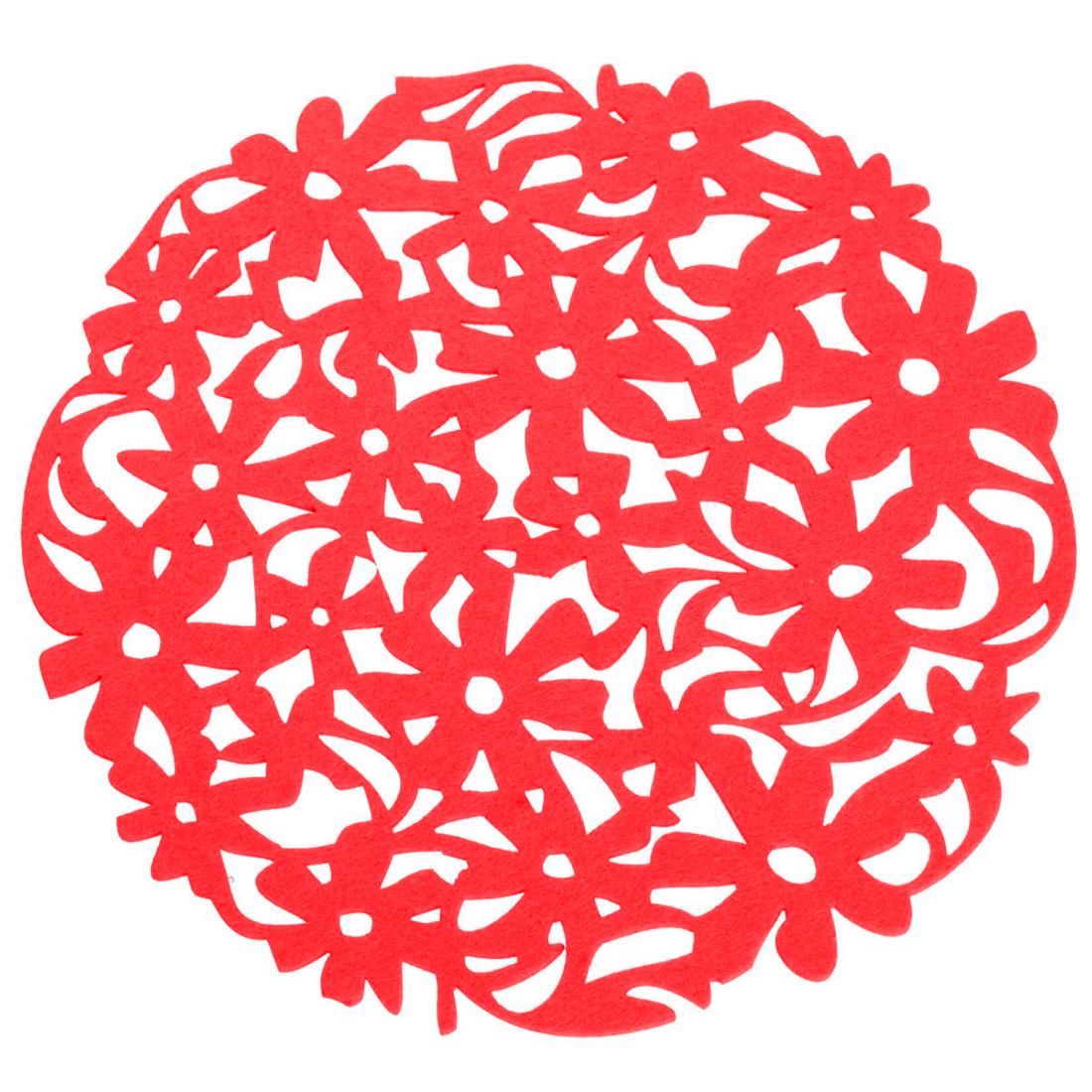 Round Placemats Kitchen Dinner Table Cup Mats Cushion Red