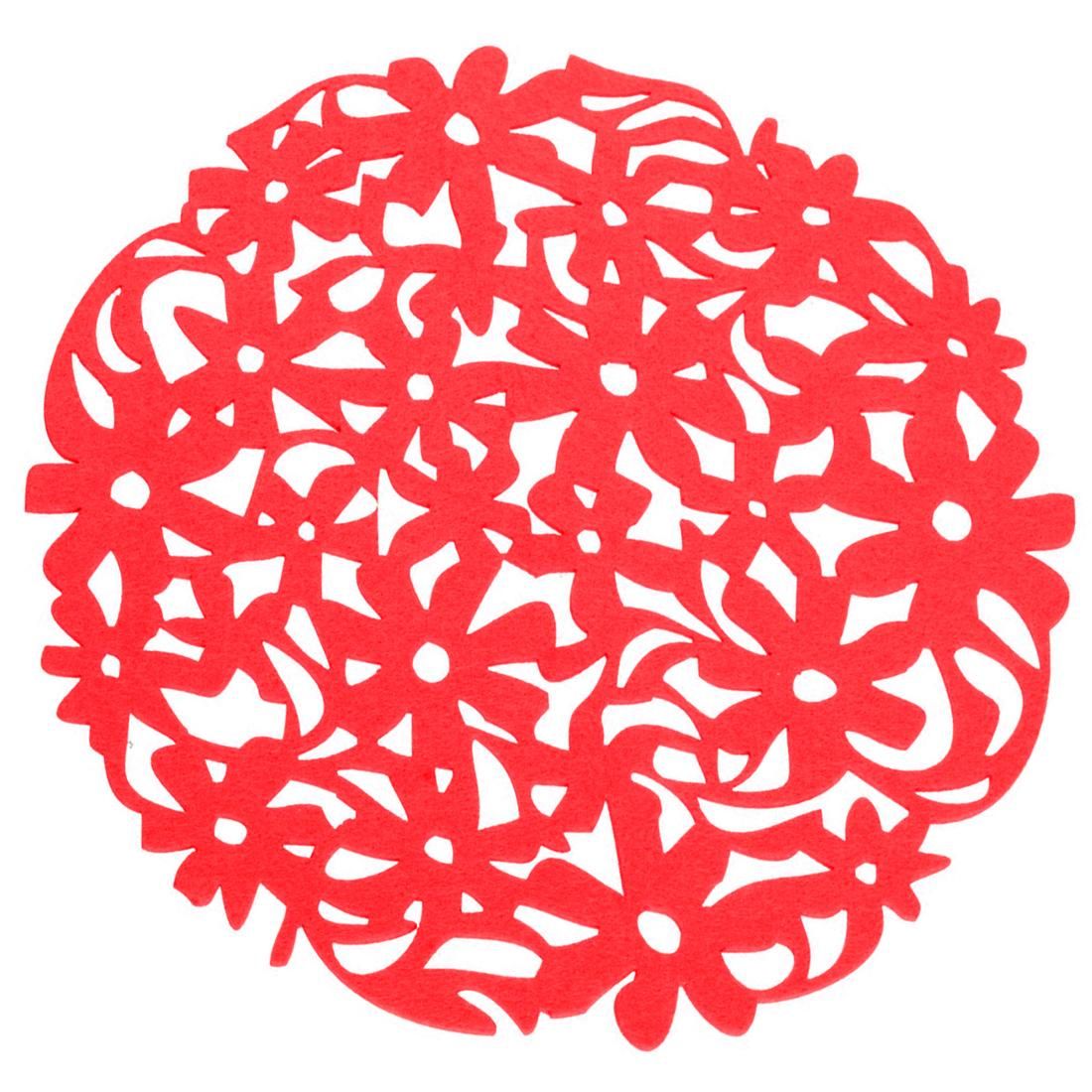 Round Placemats Kitchen Dinner Table Cup Mats Cushion Red