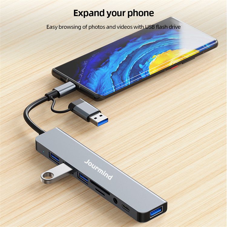 8in1 USB Type C Hub Multi Port Adapter Splitter Dock Station