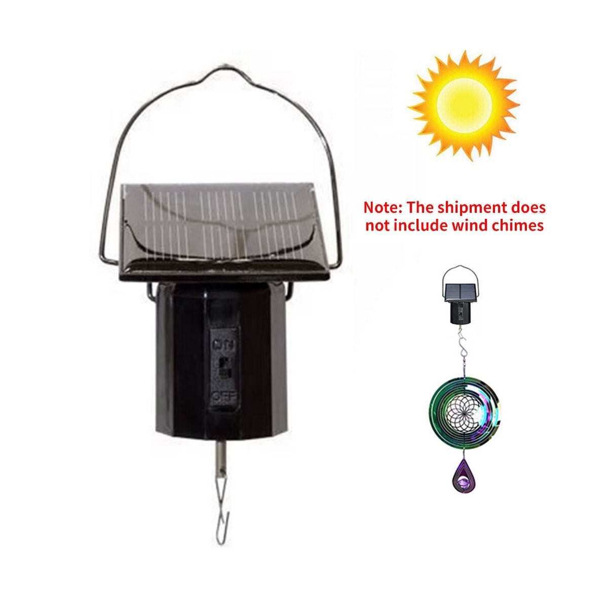 Wind Spinner Rotating Motor Solar Energy Electric Battery Powered Garden Decor Drives Wind Machine Windmill Motor