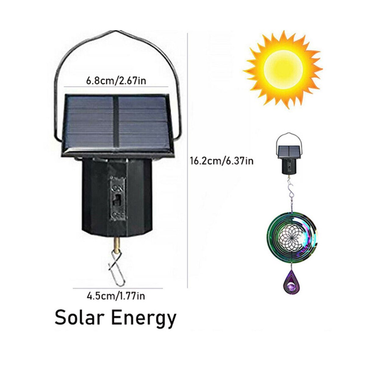 Wind Spinner Rotating Motor Solar Energy Electric Battery Powered Garden Decor Drives Wind Machine Windmill Motor