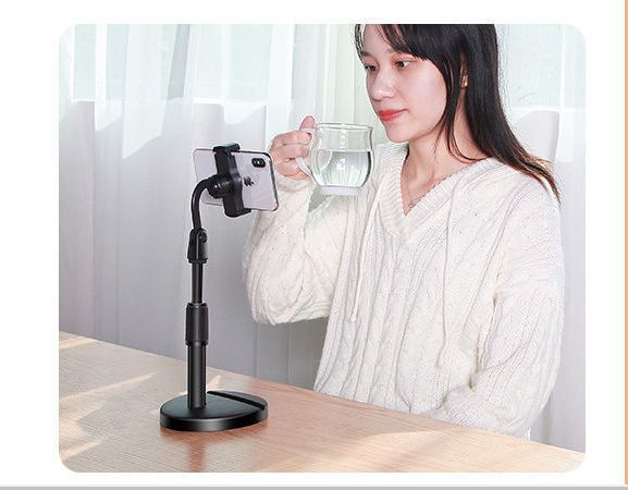 Rotational Desktop Phone Stand Holder- Black