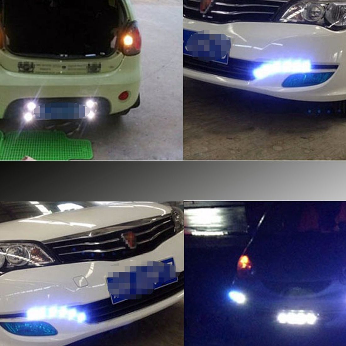 2 PCS 2W Car Auto Eagle Eyes Fog Light Turn Light With 12 SMD-4014 LED Lamps, DC 12V Cable Length: 55cm(White Light)