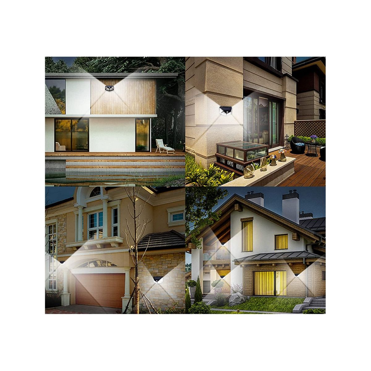 Solar Lights Outdoor 6 Pack, 100LED/3 Modes 270° Lighting