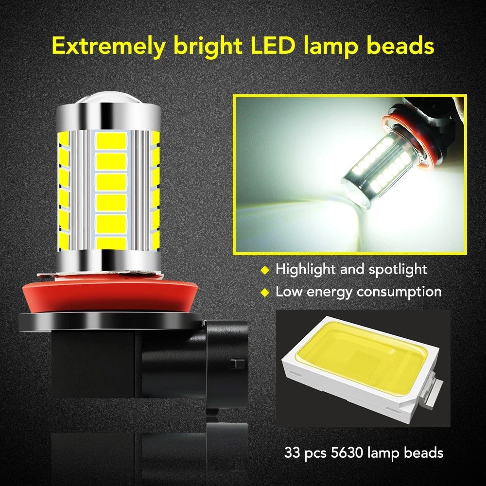 2Pcs H8 H11 Car Led Fog Lights Bulb For BMW 1 3 5 6 7 SERIES E90 E92 E93