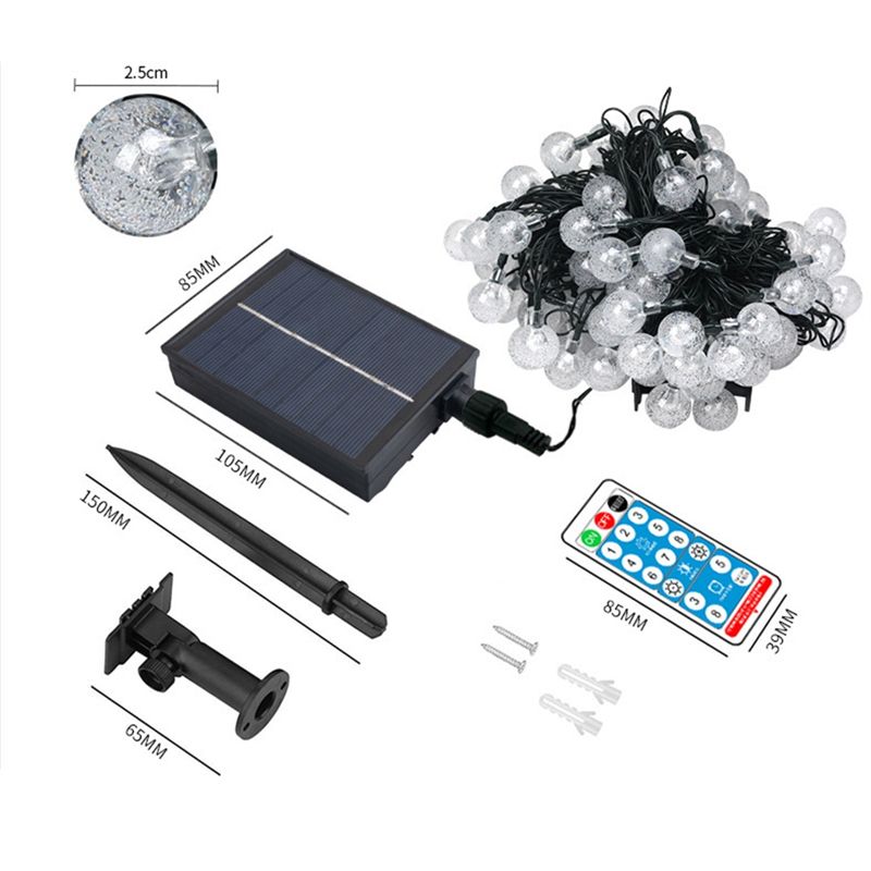 Solar Light Chain   50 Colorful Crystal Balls   IP65 Waterproof for Christmas  Decorations  Festivals  Gardens