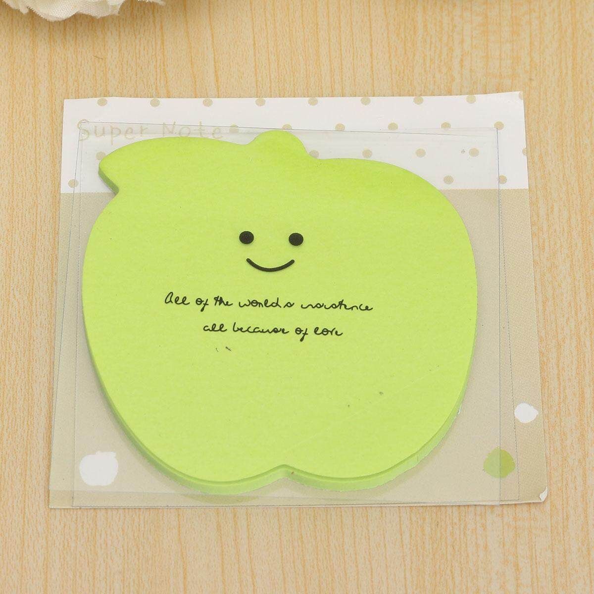 Cute Star Memo With Cover Pad Bookmark Sticker Memo Index Sticky Notes Grass Green Apple