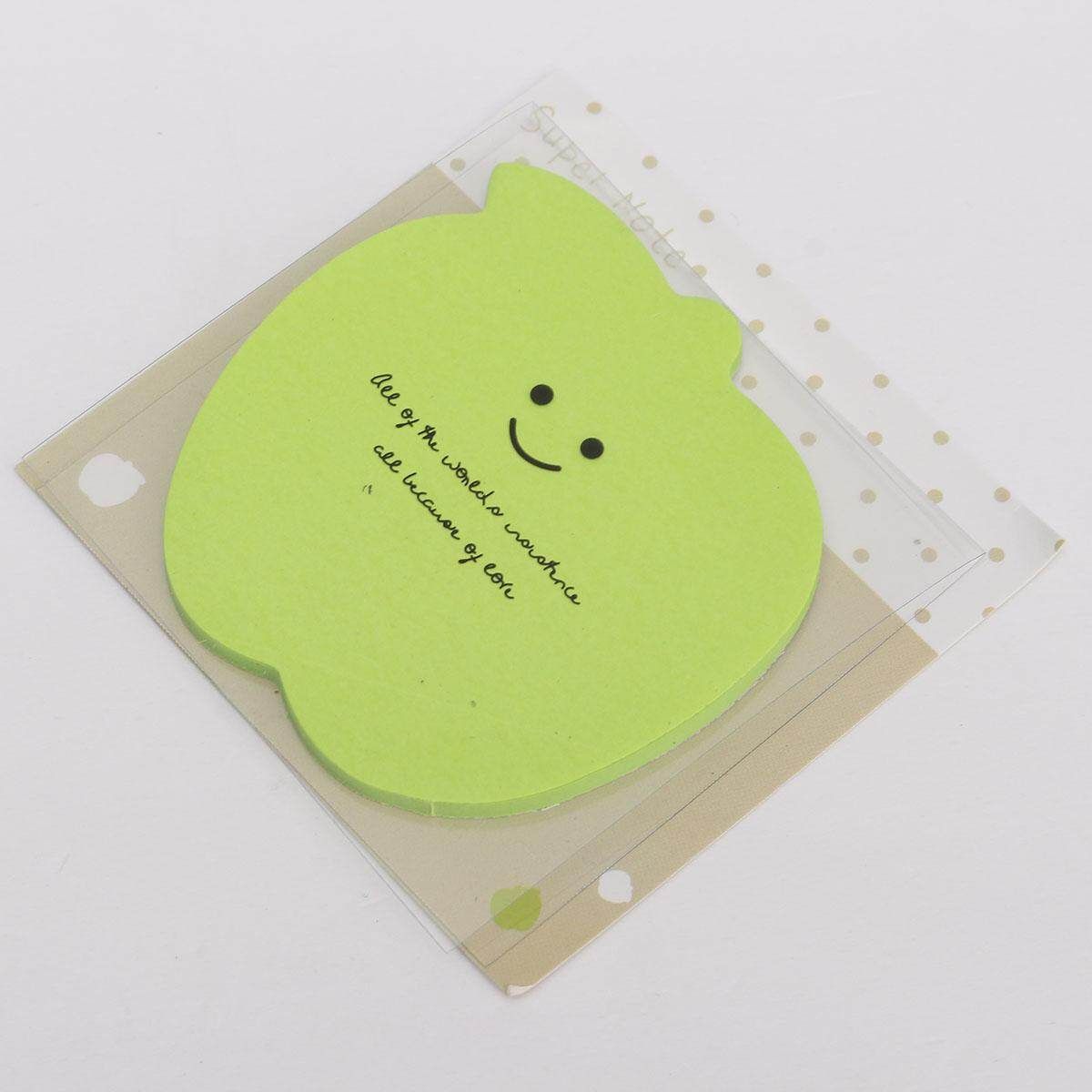 Cute Star Memo With Cover Pad Bookmark Sticker Memo Index Sticky Notes Grass Green Apple