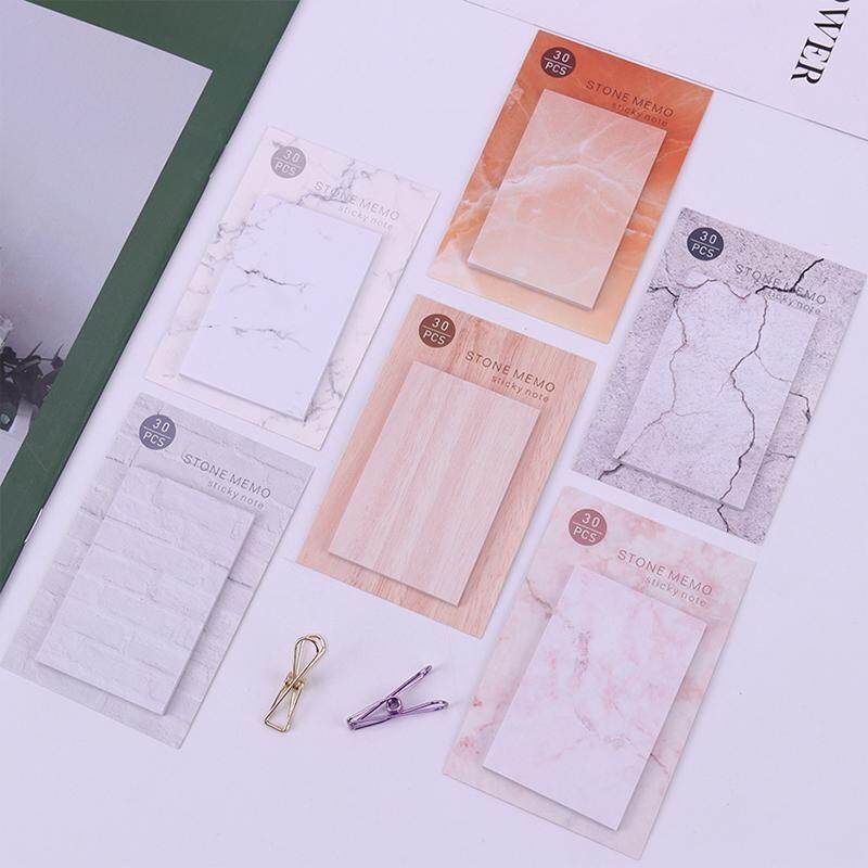 6 Pcs Creative Marbled Memo Pad Sticky Notes Memo Notebook Stationery Note Paper Stickers Office School Supplies JC06