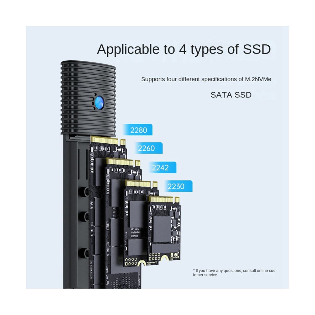 M2 SSD Case USB32 GEN 2 TYPE-C 5Gbps SATA SSD Box Support M2 NGFF SATA Protocol B Key Key SSD Silver